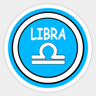 Libra, white circle, transparent background Sticker